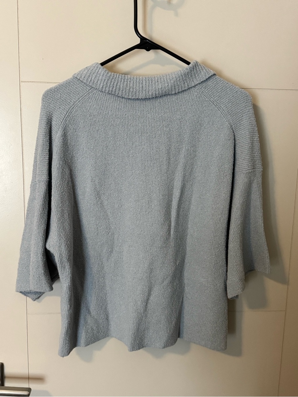 Madewell Holden Button-Front Polo Sweater - Dusty Pool - Picture 5 of 7